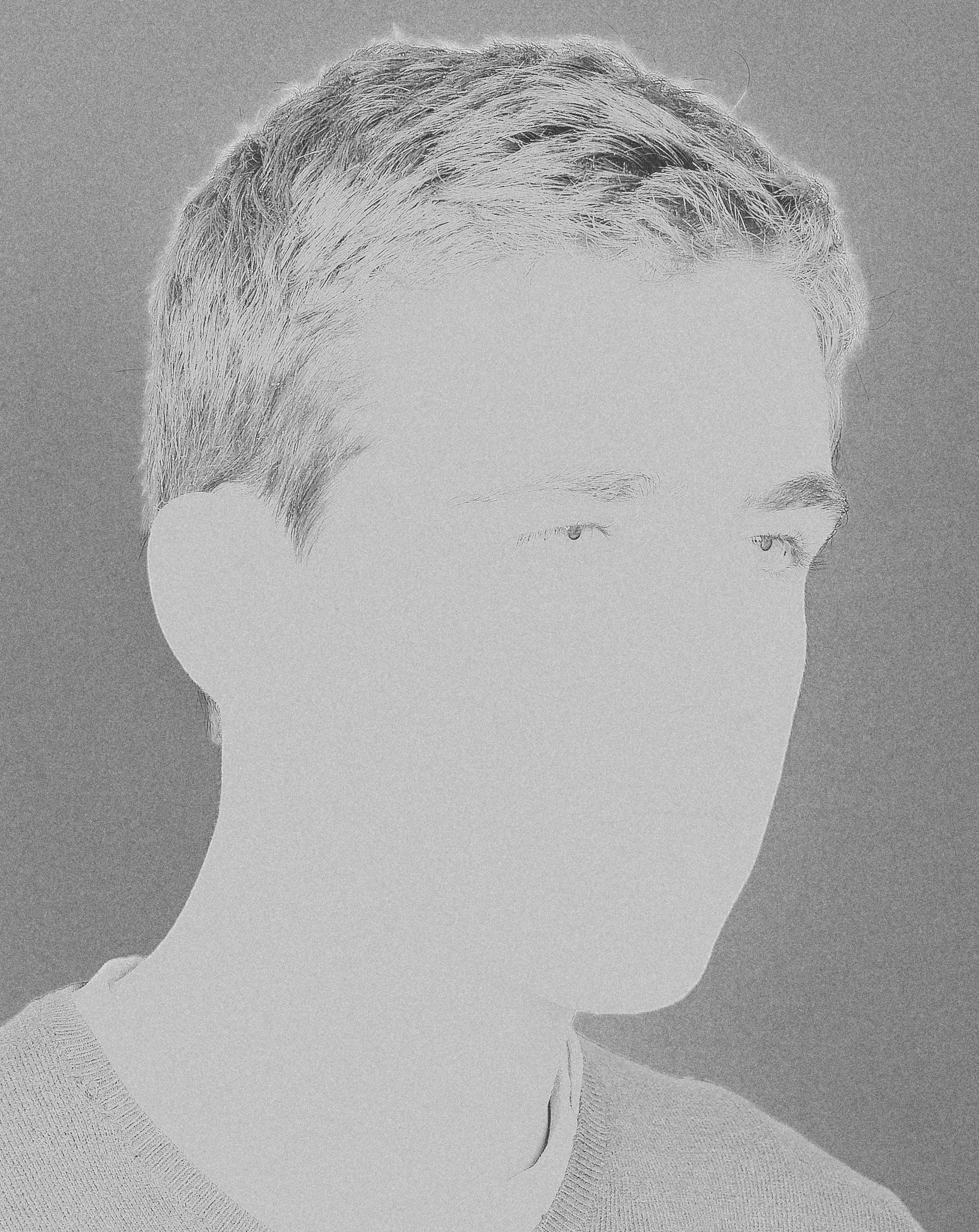 Portrait presque entièrement dissous dans la lumière